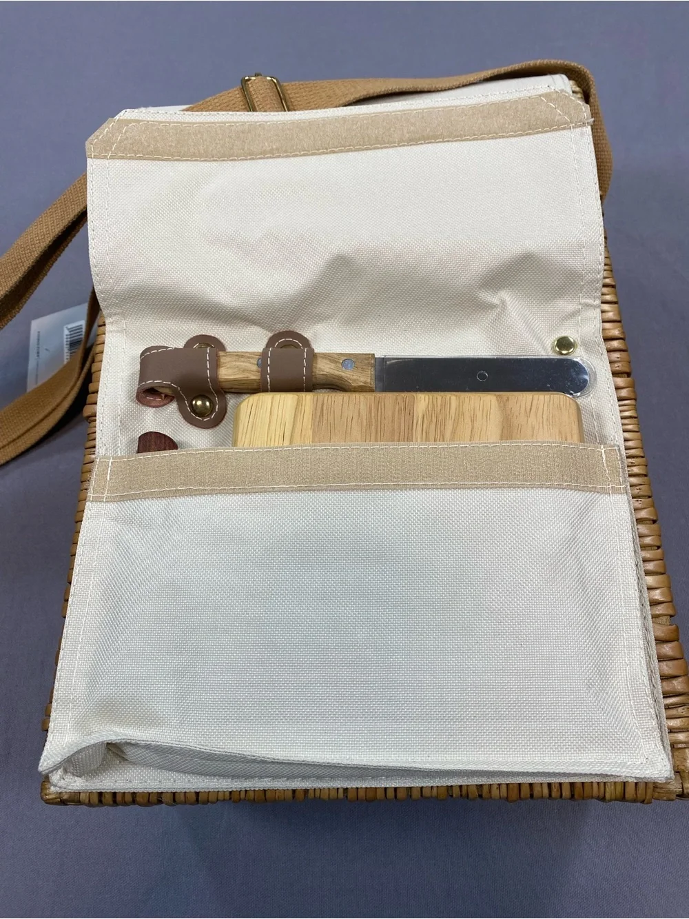 Picnic Time Wine and Cheese Basket with Wine and Cheese Tools